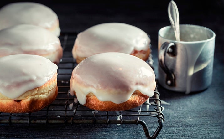 Donas con glaseado blanco Donas con glaseado blanco