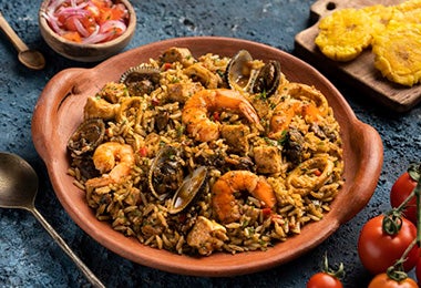 Arroz con mariscos, receta con arroz 