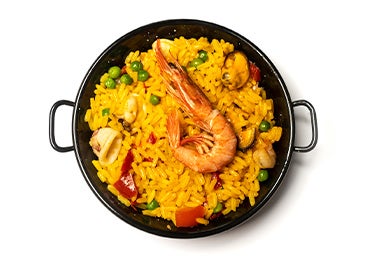 Caldo de pescado en receta de paella