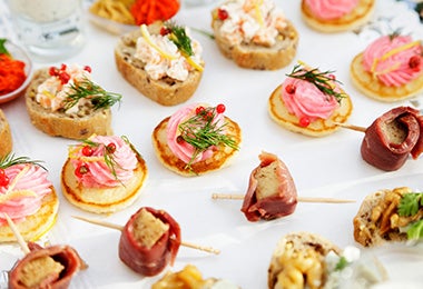 Canapé comida de fiesta