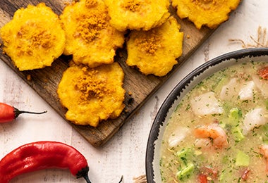 Comidas fritas patacón Colombia  