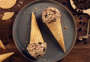 Cono con gelato, helado italiano