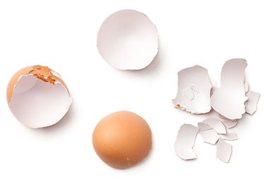 Cáscaras de huevos cocidos.
