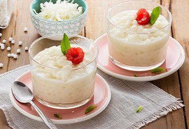 Postre de tapioca almidón de yuca