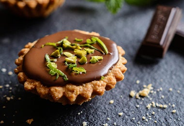 Tarta de chocolate con pistaches