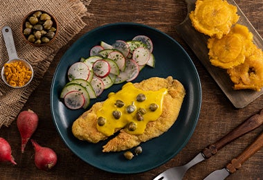 Variante de la milanesa con salsa 