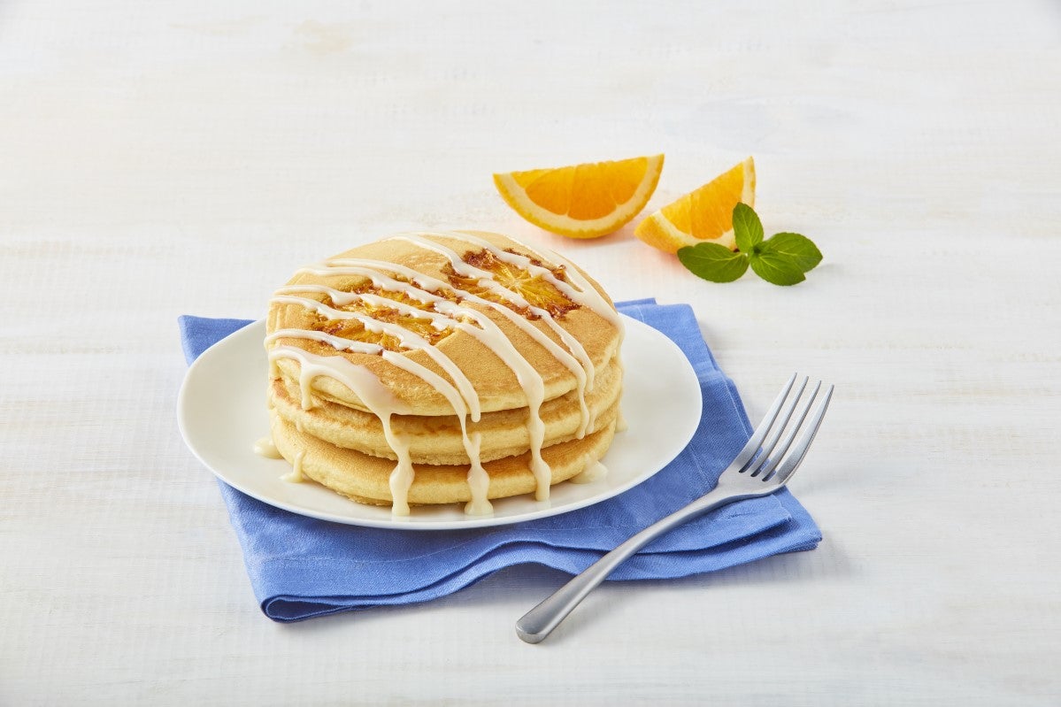 Hot cakes de naranja