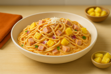 Espagueti Hawaiano al Chipotle