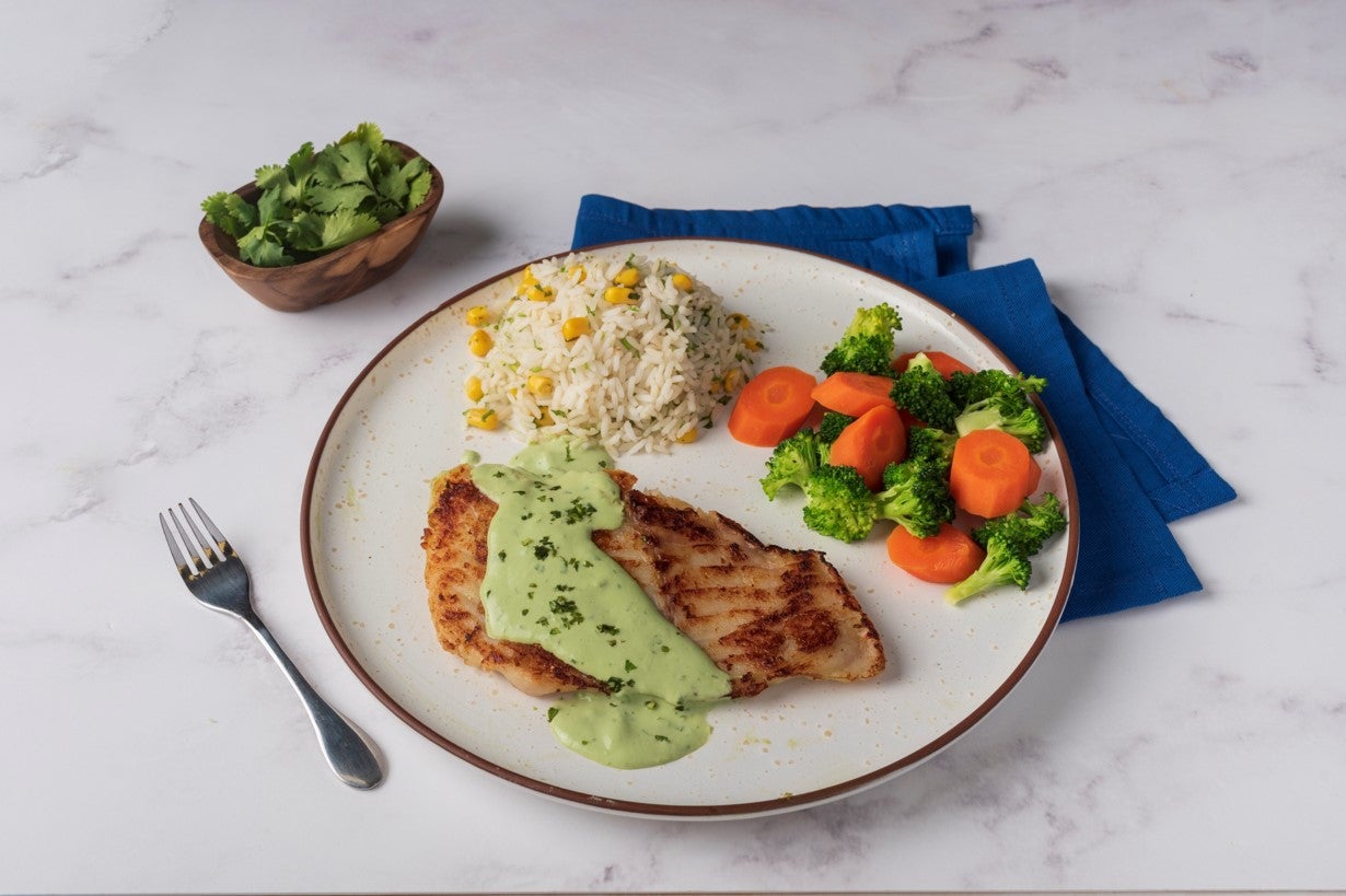 Filete Blanco en Crema de Cilantro