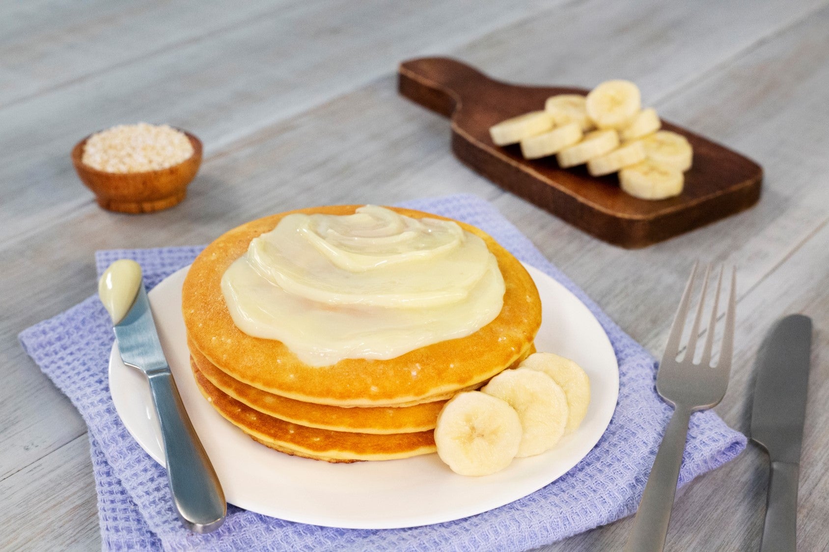 HOT CAKES DE PLÁTANO CON AMARANTO