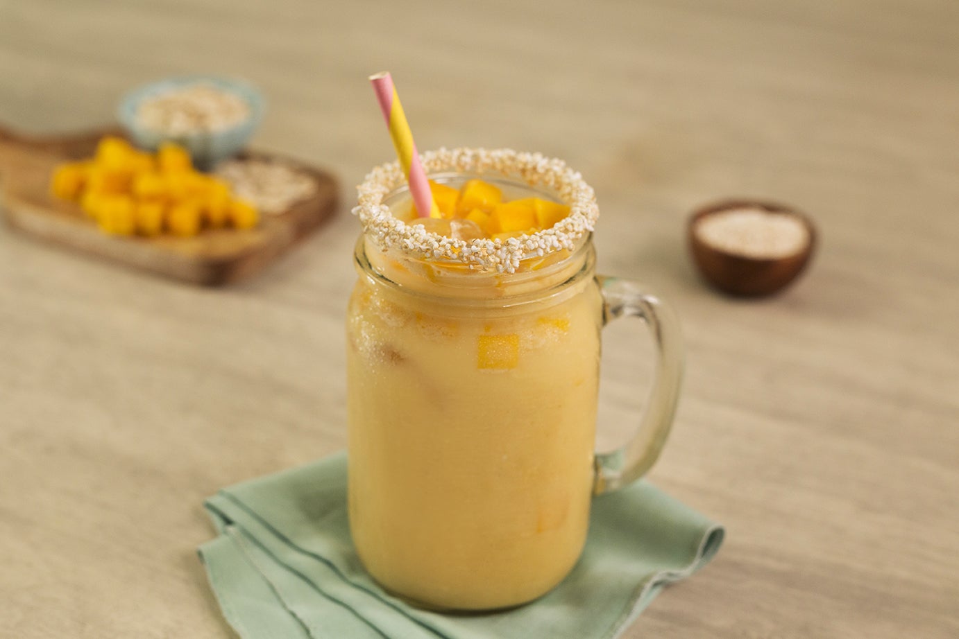 Agua de avena con mango