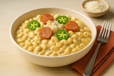 Coditos Cremosos con Salchicha