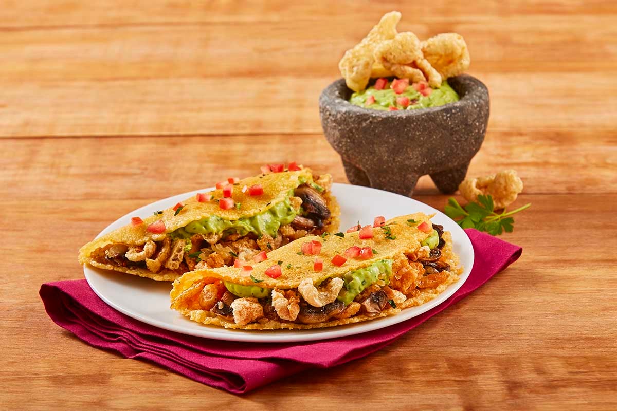 Tacos de Costra de Queso con Chicharrón Recetas Nestlé