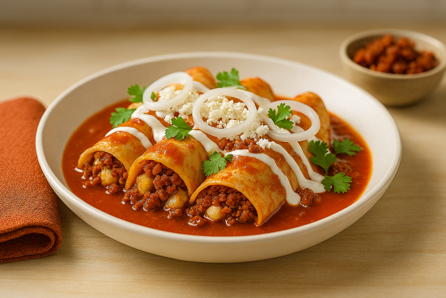 Enchiladas de Papa con Chorizo