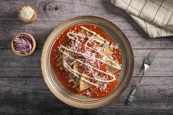 Enchiladas de Nopal en Salsa Roja