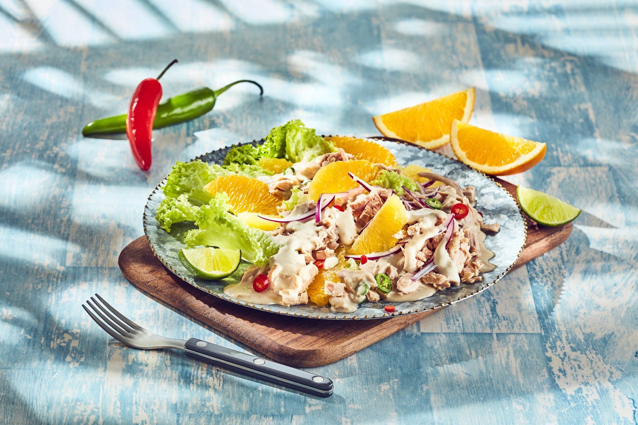 Ensalada de atún con cítricos