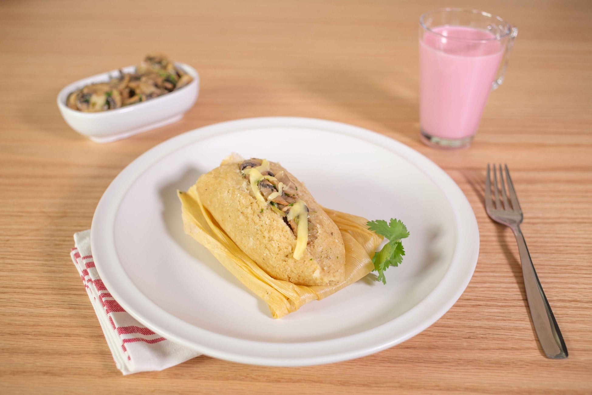 Tamales de hongos con queso