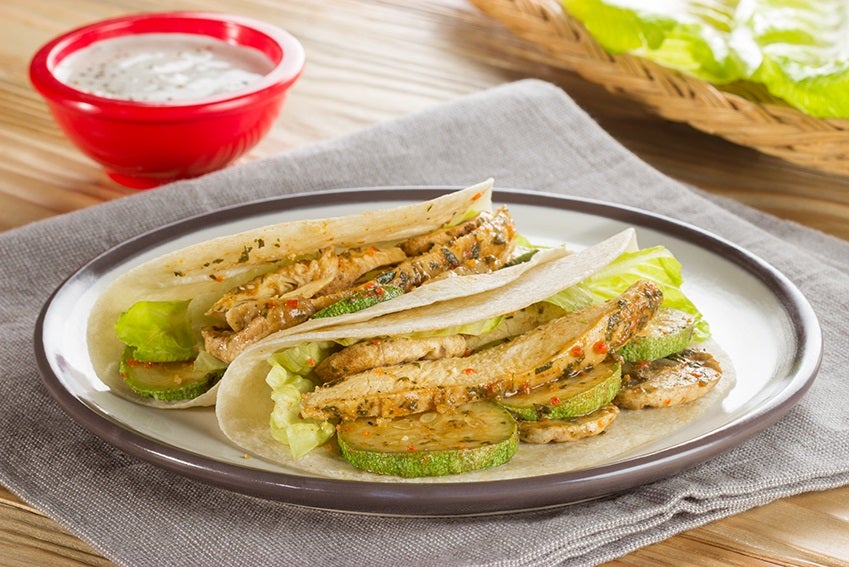 tacos de pollo con calabaza