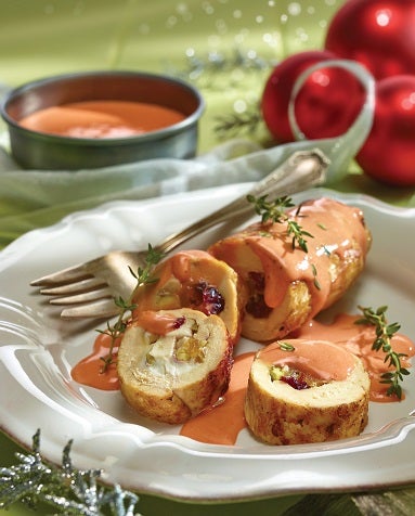 PECHUGA RELLENA DE FRUTOS SECOS CON SALSA DE PIÑA