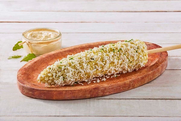 Elotes con aderezo de epazote