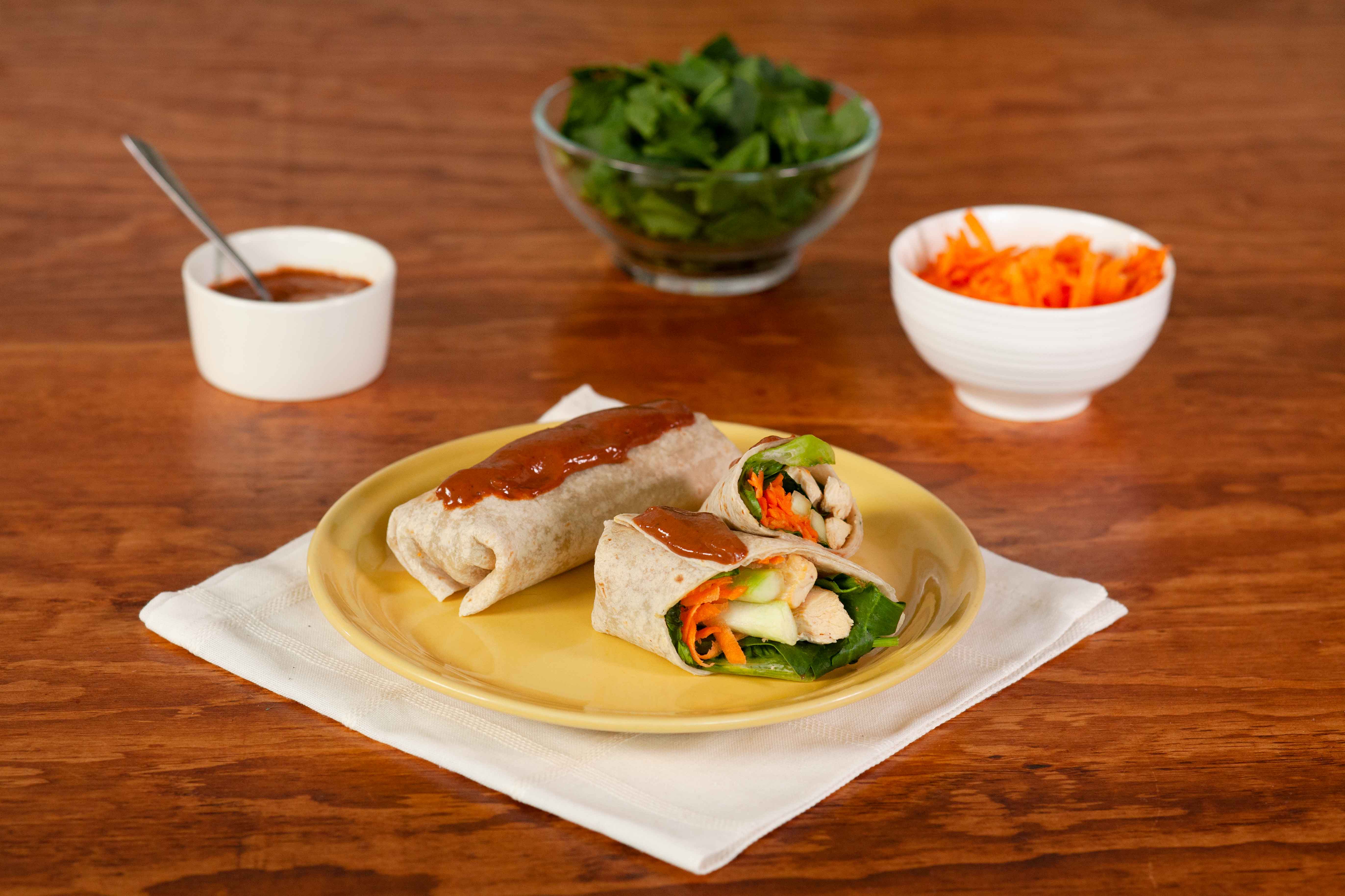 Burrito de pollo con salsa de chipotle