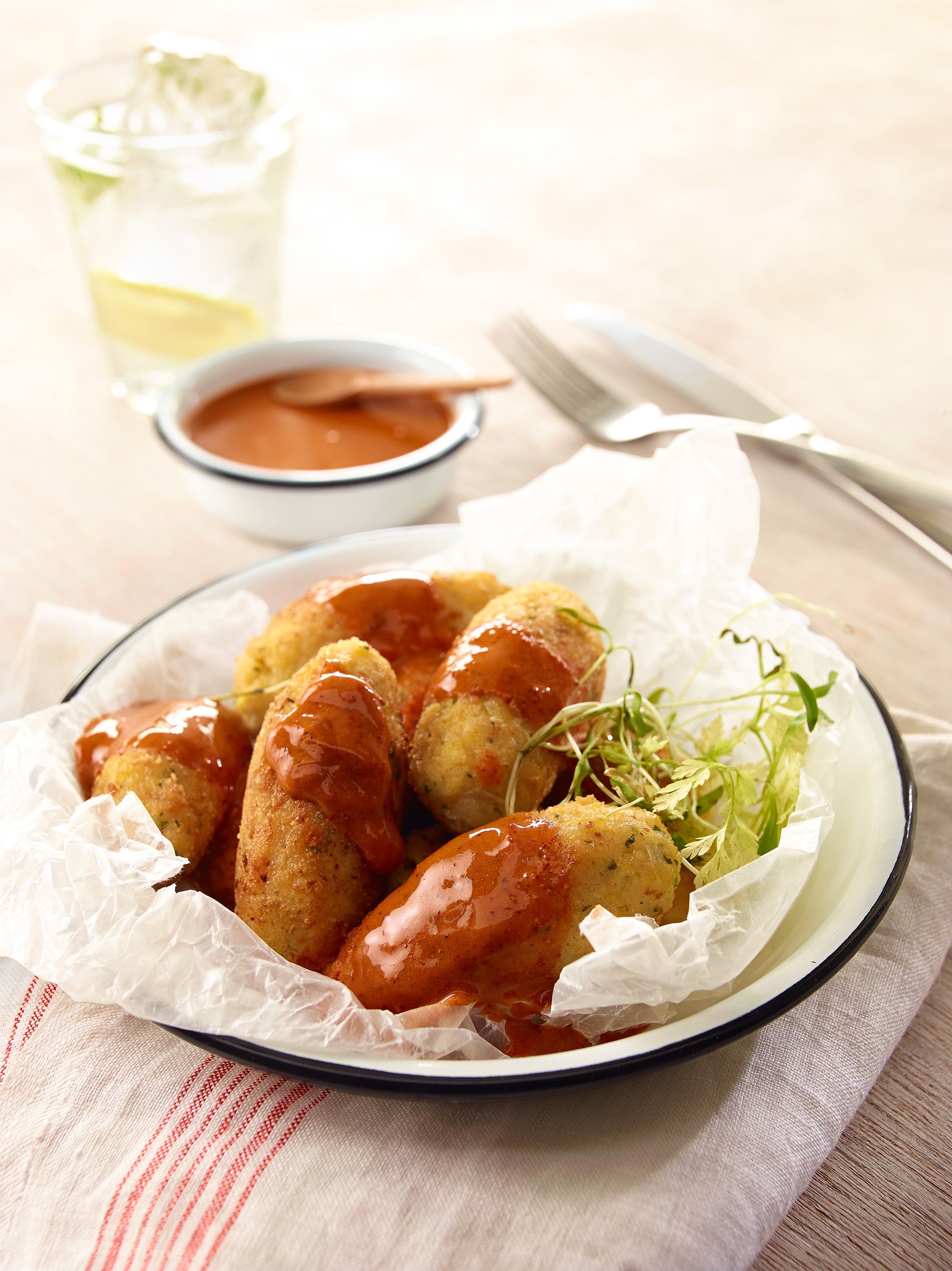 Croquetas de pollo en pipián