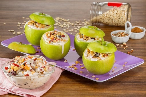Manzanas rellenas con Media crema