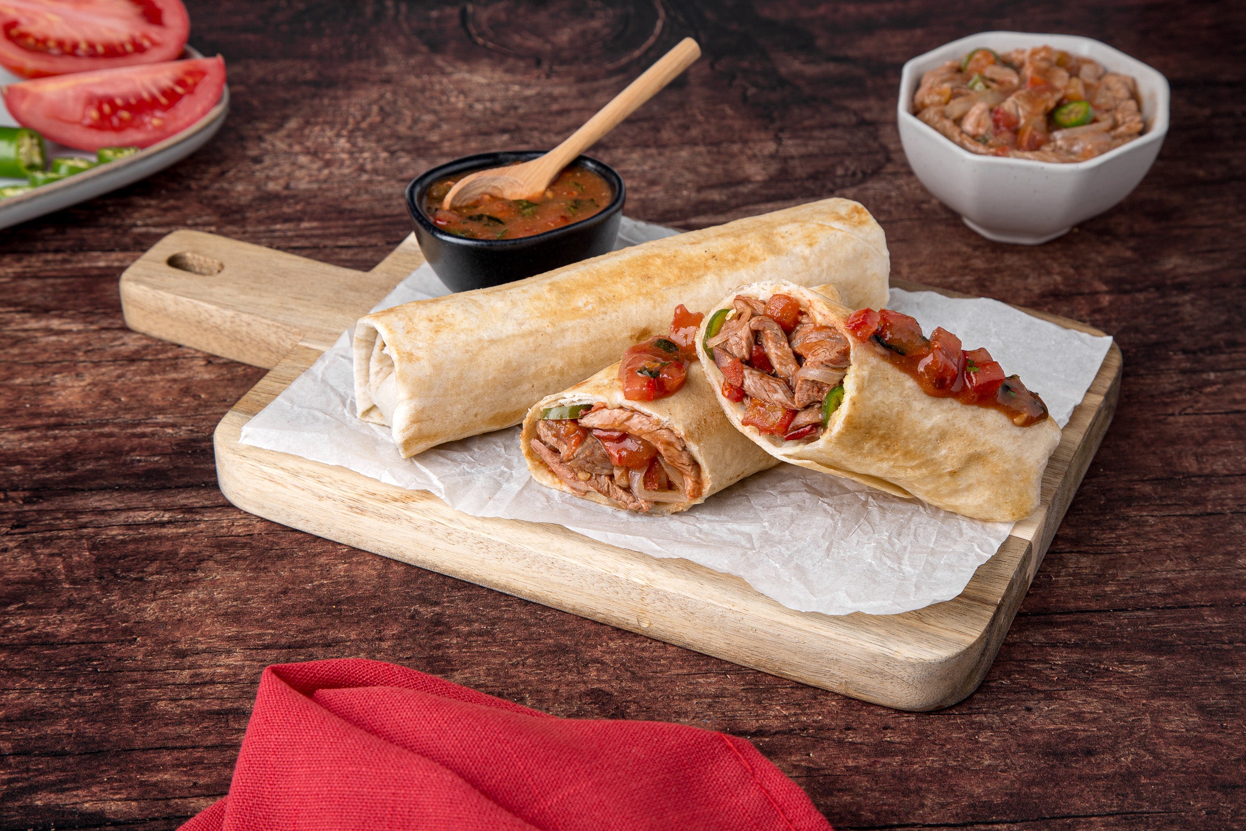 Burritos de Bistec a la Mexicana