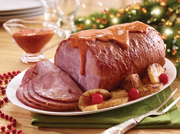 Jamón horneado con salsa de naranja