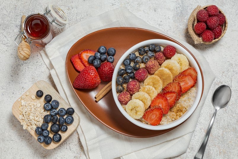 Tazón de quinoa con fruta