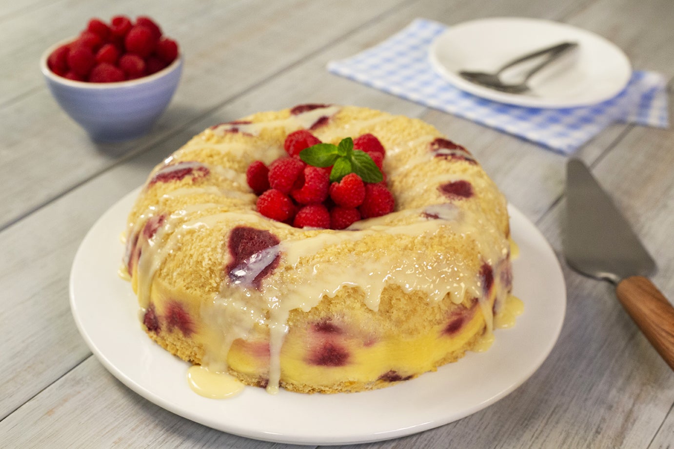 Rosca de tamal con frambuesa