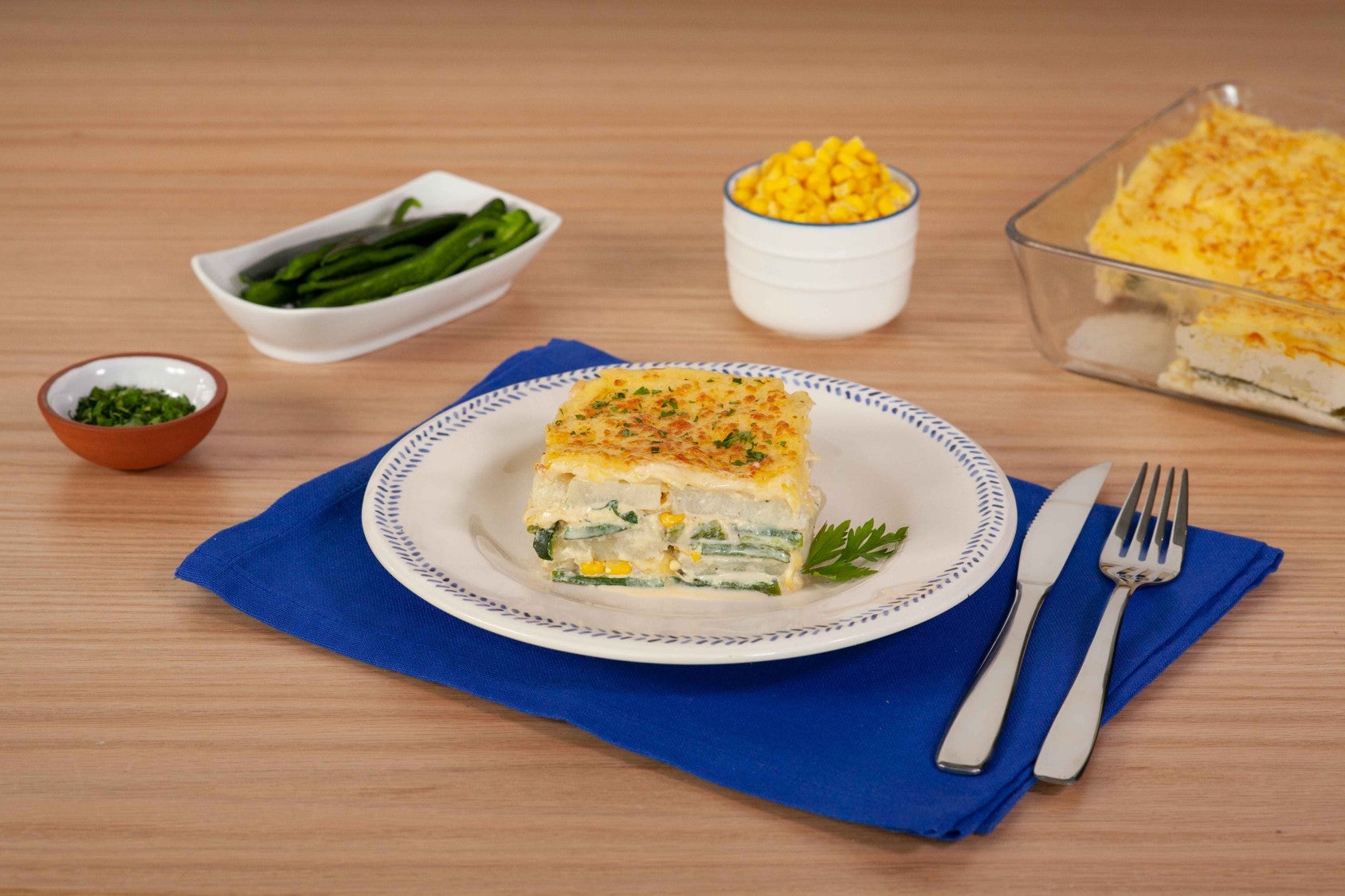 Molde de papas con rajas
