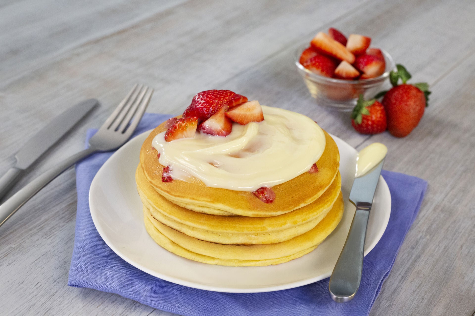 Hot cakes con fresa