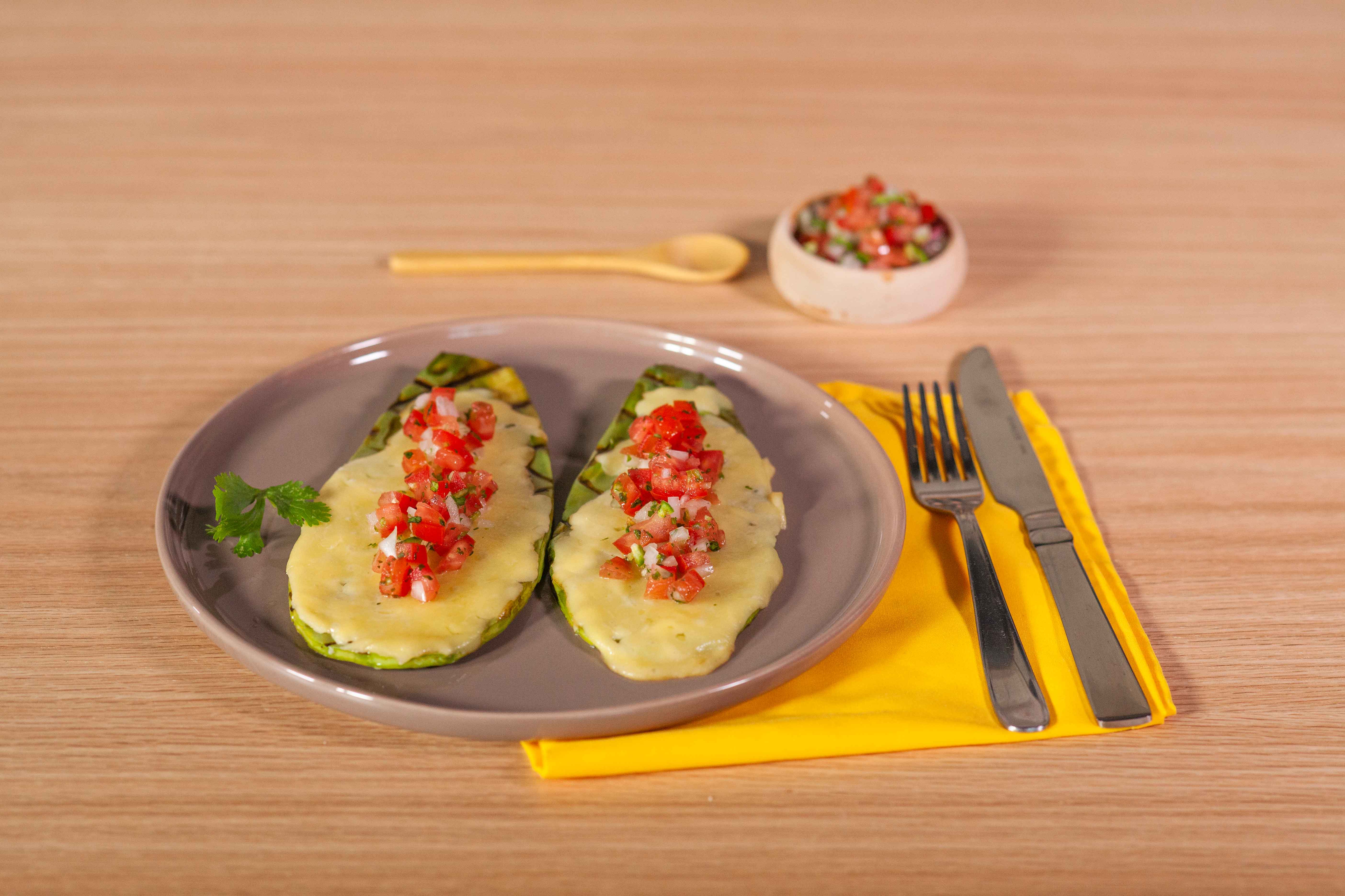 Nopal gratinado en sandwichera