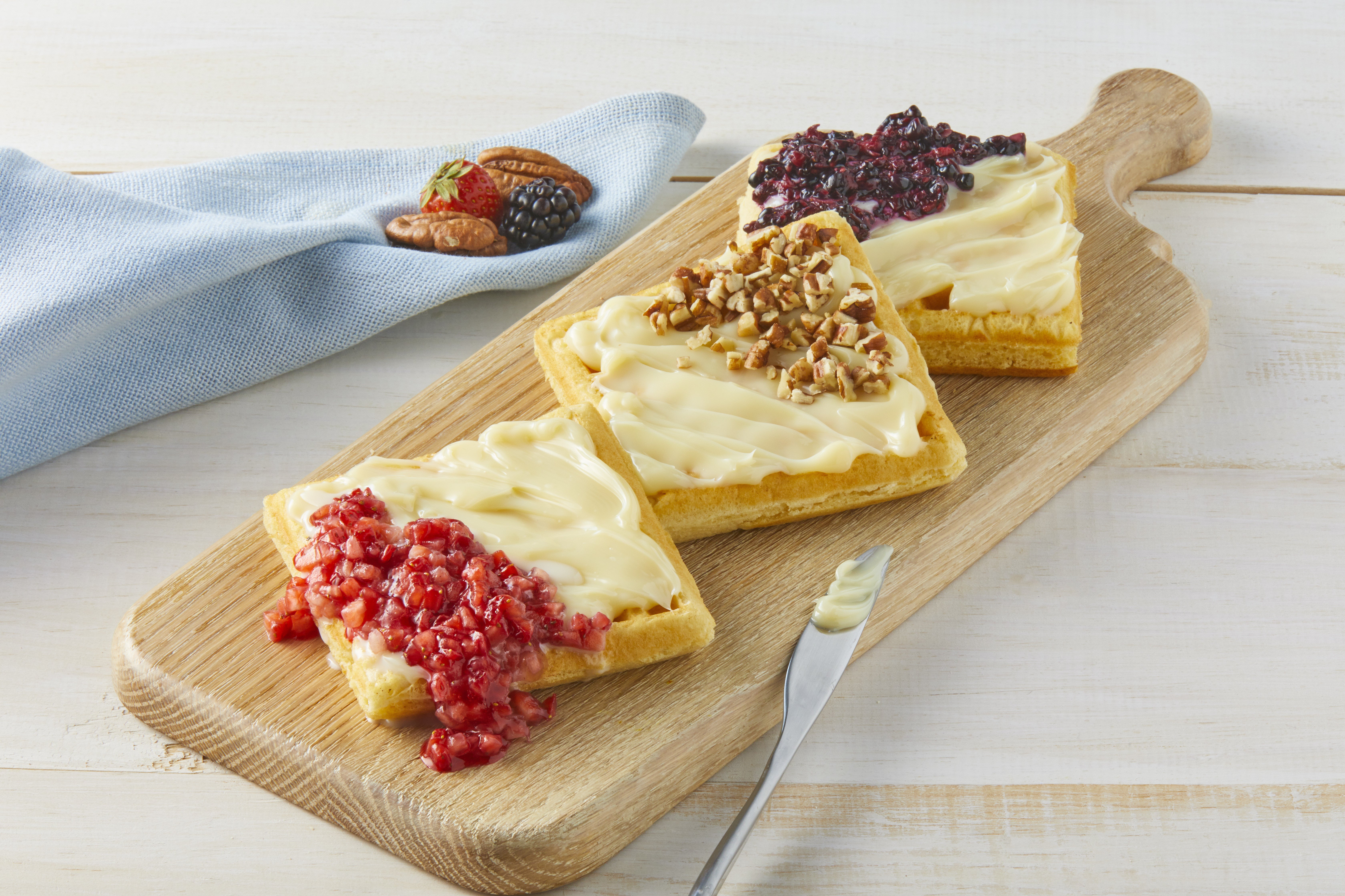 waffles con frutas