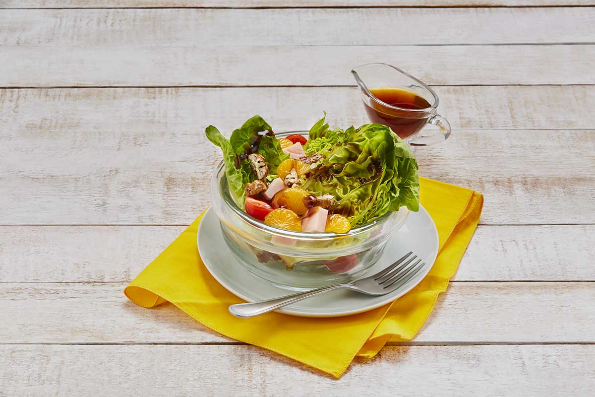 Ensalada con vinagreta de mandarina