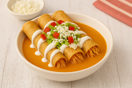 Tacos Ahogados en Salsa de Chipotle