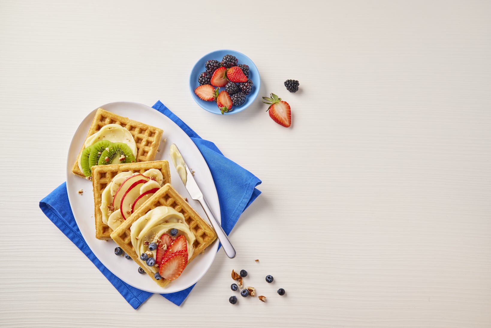 Waffles con frutas