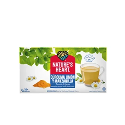 Nature's Heart® Té Cúrcuma Limón y Manzanilla