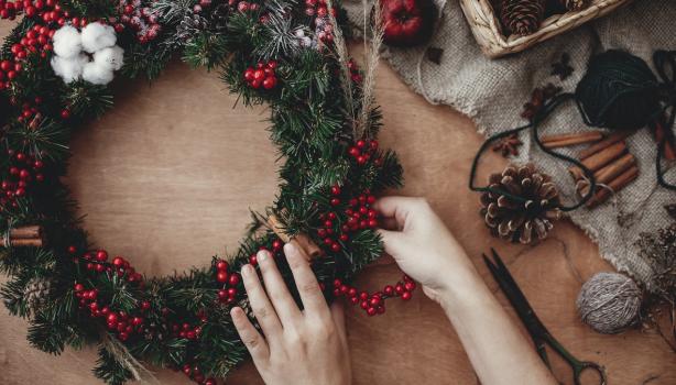 cómo hacer una corona de navidad