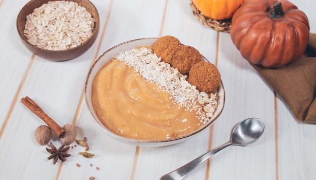  Desayuno de crema de avena y calabaza 