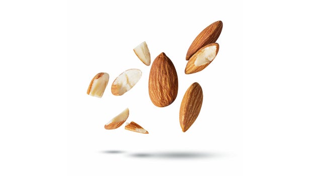 Almendras altas en calorías.