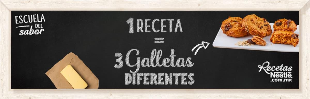 1 Receta = 3 Galletas diferentes