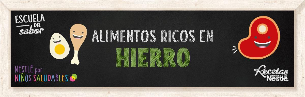 Elige alimentos ricos en hierro.