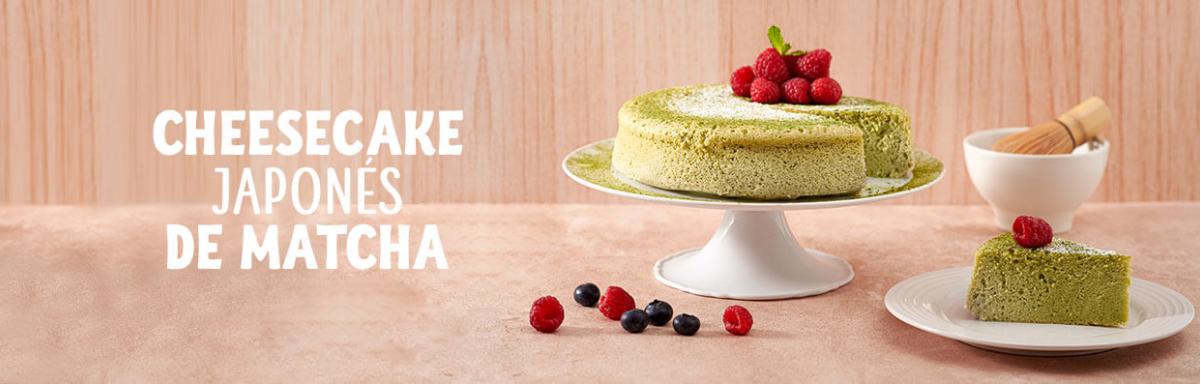 Cheesecake japonés de matcha