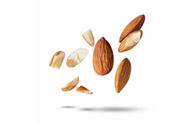 Almendras altas en calorías.