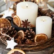 centro de mesa velas navideñas