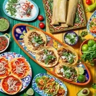 Platos típicos e ingredientes de comida mexicana