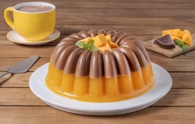 Gelatina de Mango con Chocolate Gelatina de Mango con Chocolate