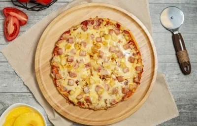 Pizza Hawaiana al Sartén Pizza Hawaiana al Sartén